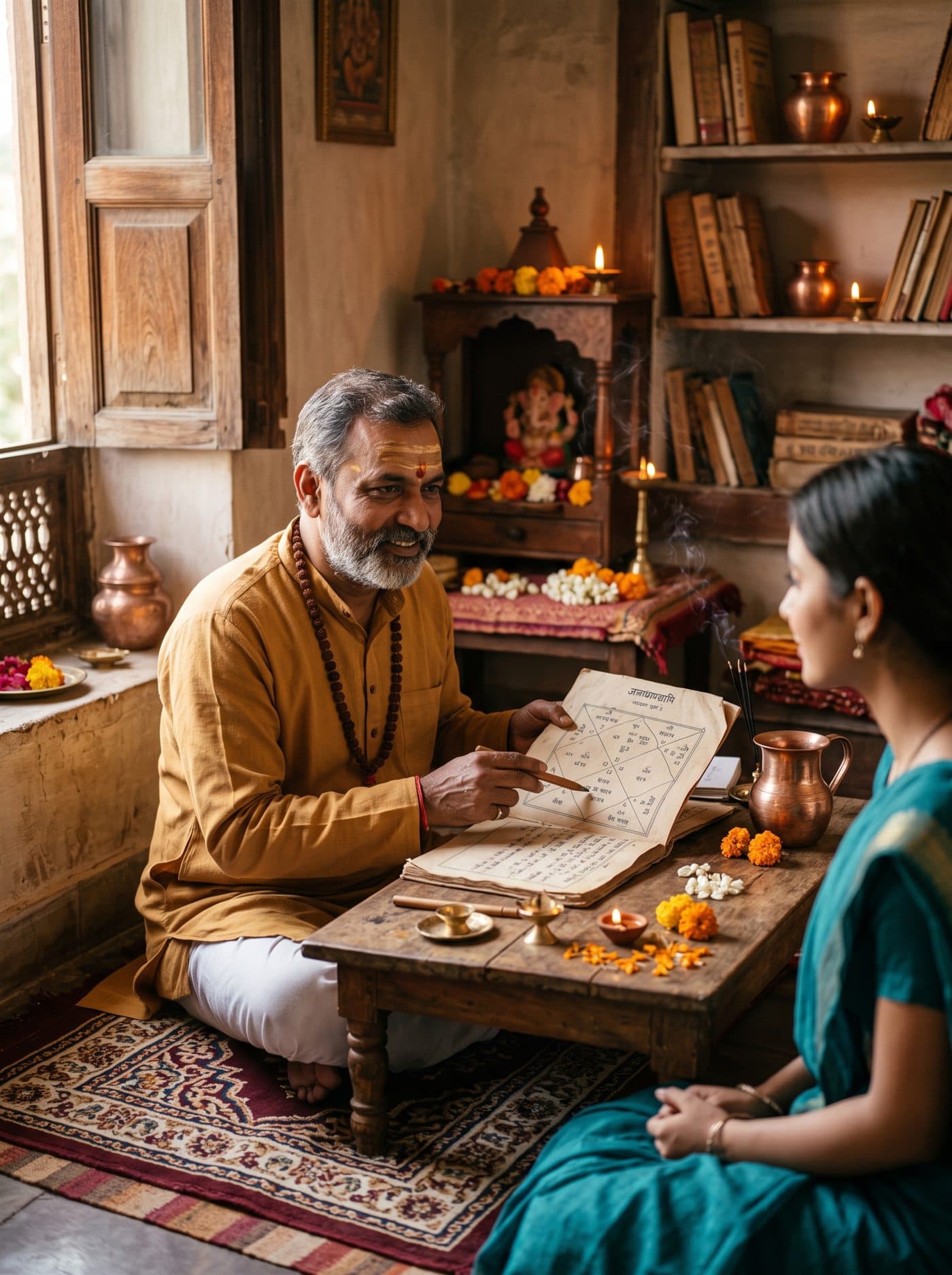 An astrology consultation in progress